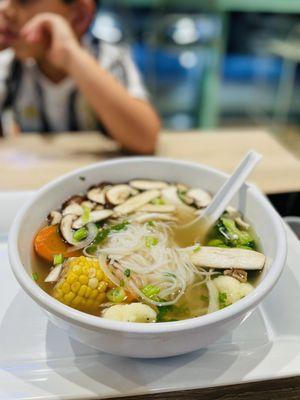 Build your own pho (vegan broth/mushroom medley)