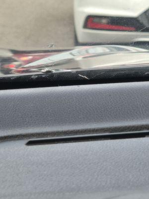 Crack in windshield, driver side