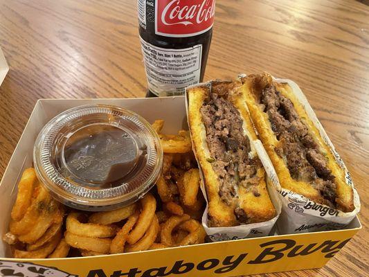 Texas Toast Smash Burger and Fries