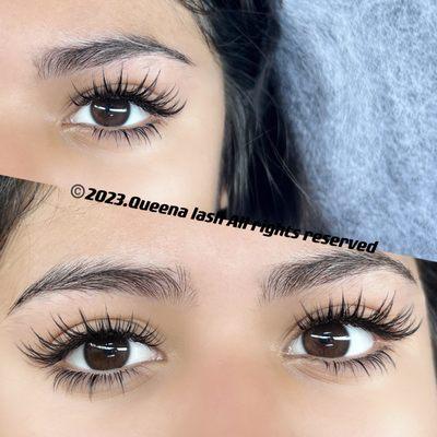 2D Wispy Volume and bottom lashes