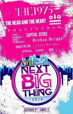 97x next big thing 2016 flyer with the list of bands playing