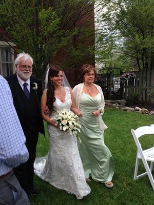 Walking down the aisle at Bendora.