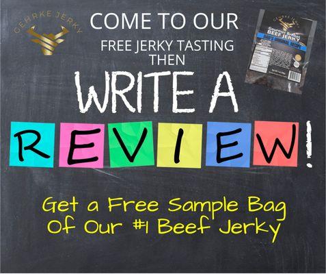 Do a Review and You Get A Free Bag of Jerky