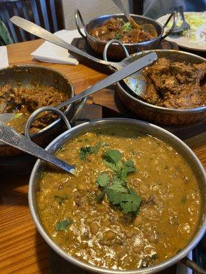 Daal Fry and chicken karai