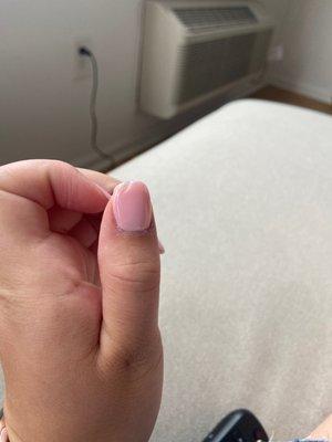 Chipped nail 3 days after getting done