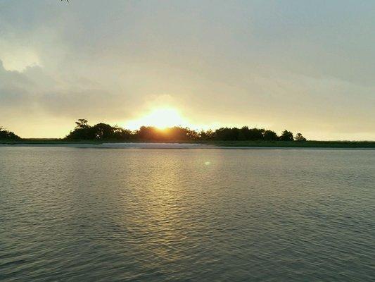 Sunrise while boating out for some fishing.