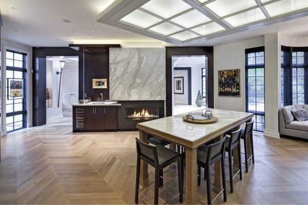 Hanging wall Marble Fireplace