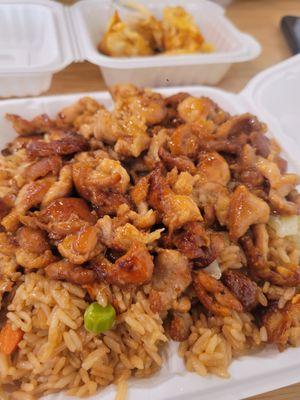 chicken teriyaki with fried rice