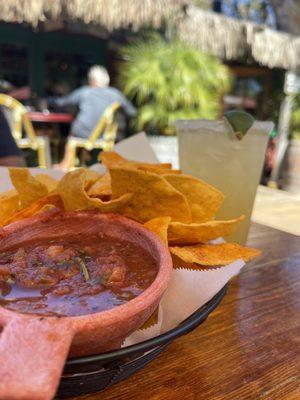 chips and salsa and margarita