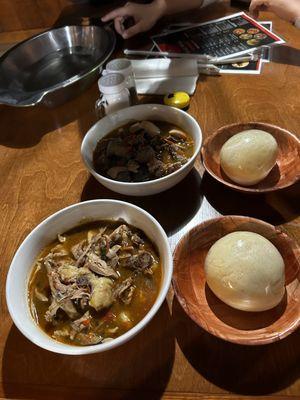 Chicken soup, goat soup and fufu was incredible