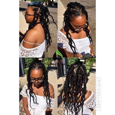 Havana twist as a protective style on Natural African American hair.