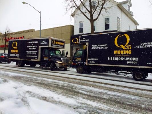 Our trucks preparing to resume operations from the winter storm.