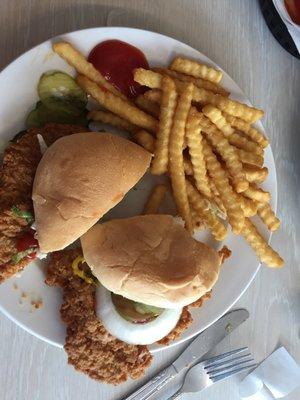 Tenderloin and crispy fries