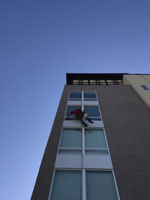 Window Cleaning Seasons on Library Square.