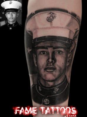 Marine Portrait Tattoo