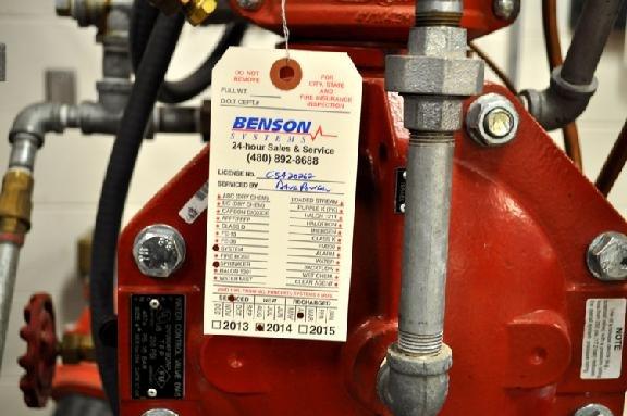 Benson Systems Fire Sprinkler Tag