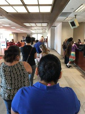 Always long lines. 1 teller working!