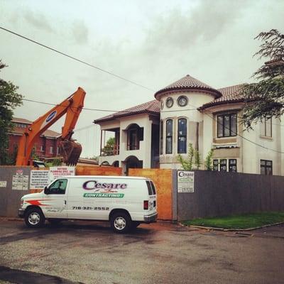 A job site in Whitestone with Cesare and son contracting.