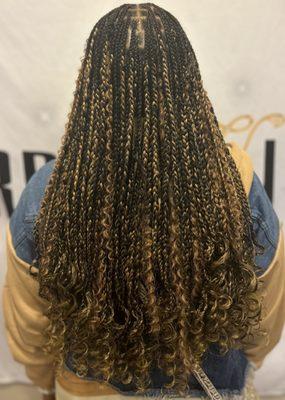 Small Boho Knotless Braids