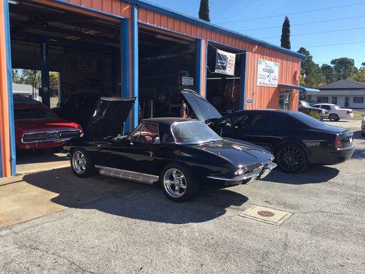 1963 corvette,1967 cougar and 2007 Maserati