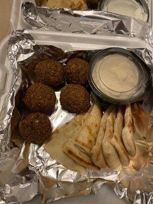 Falafel, hummus and tzakiki