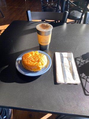 Latte & breakfast sandwich