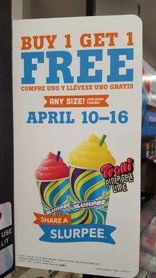 Bogo Free Slurpee 4/10-16. 2017