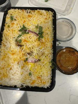 Boneless chicken Biryani $13.99