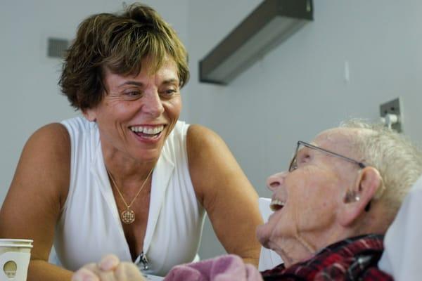 Hospice nurse with a patient