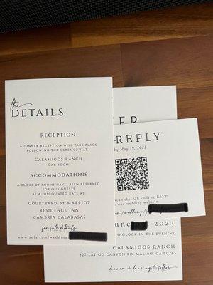 Wedding invitations