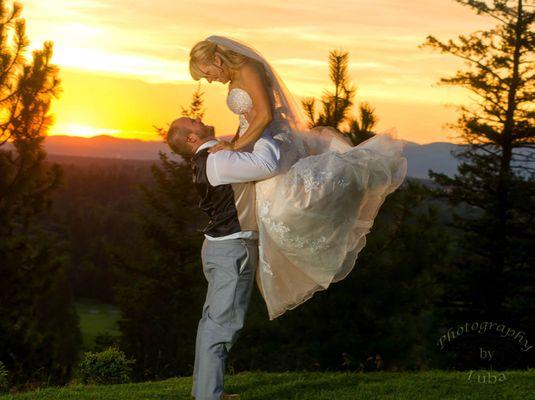 Sunset wedding at Elk Point in Coeur d'Alene Idaho