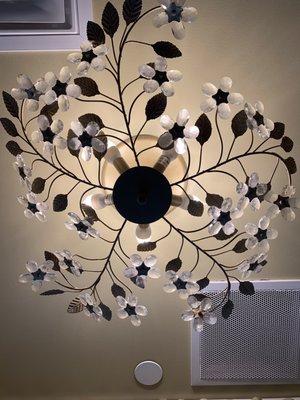 Pretty light fixture in changing room