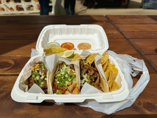 Tacos from Tito's burritos! Carne asada and pollo