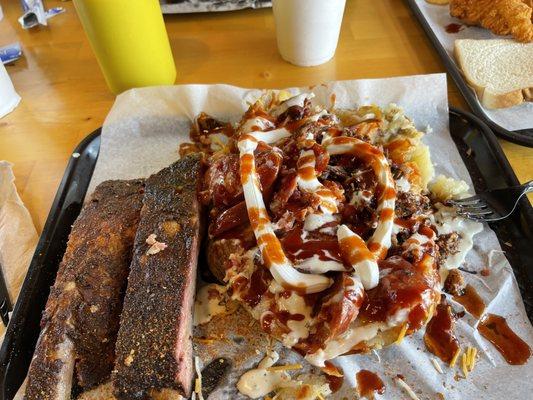 Big Daddy Baked Potato and 2 Ribs