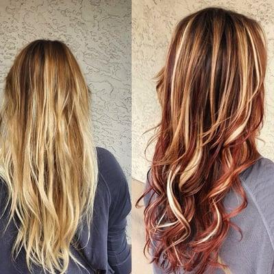 The talented staff at U.B.U. Color Salon going all out with our hair extensions!