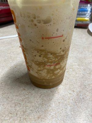 Frozen coffee that was supposed to be a vanilla coolata not even blended. Gross.