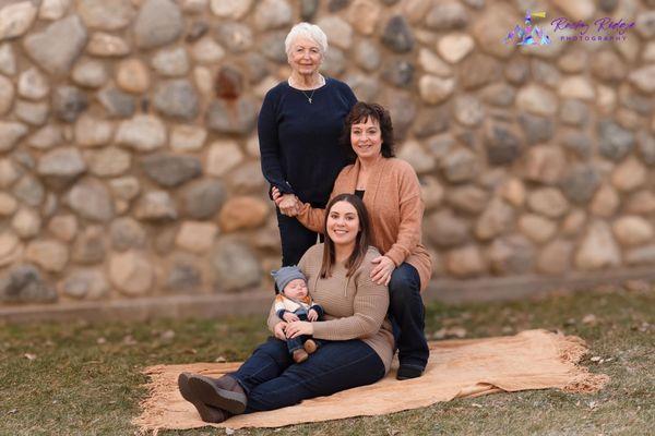 Generation Family Session 3 month old baby milestone session.