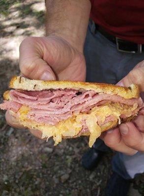 Reuben with no cheese. $7.25