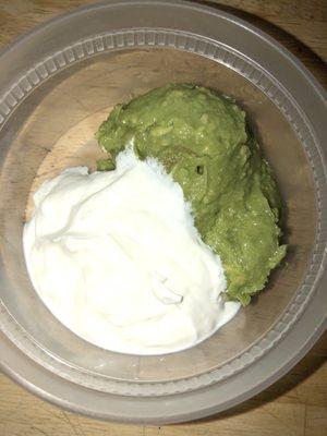 Free sour cream and guacamole