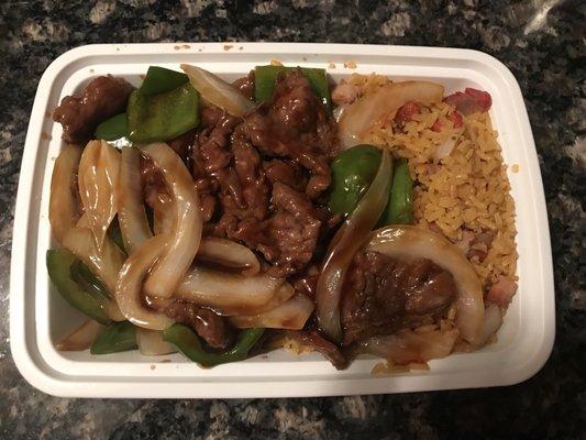 Pepper Steak w/ Pork Fried Rice Combination