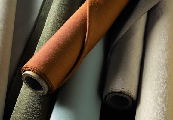 Some of the beautiful fabrics for Hunter Douglas luminettes - a beautiful product.