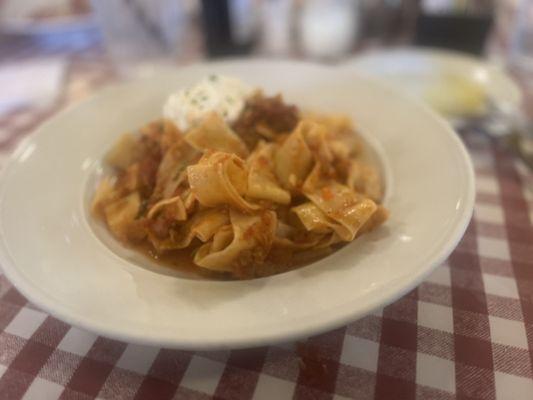 Pappardelle Bolognese - definitely opt for the fresh pasta here; it makes a difference!