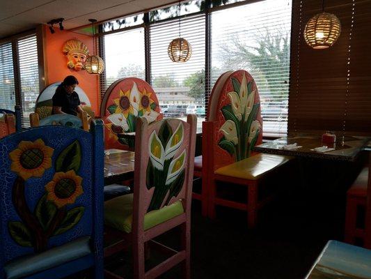 Colorful dining area