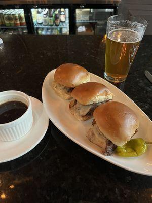 Beef and Swiss Sliders, $9.