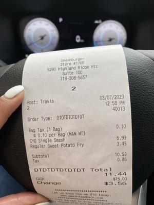 Receipt.. RIDICULOUS