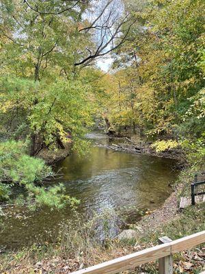 Paint Creek winds under the trail many times