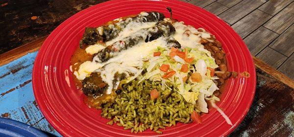 Blue corn relleno plate