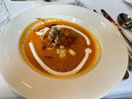 Toasted Coriander & Carrot Soup (served during the 1st of 5 courses during Hope Family Wine Dinner 4/11/24)