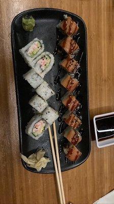 California Roll and Salmon Crunch