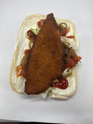 Fish flounder sub